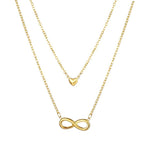 LOANYA Doppel Halskette mit Herz und Unendlichkeitszeichen Loanya Gold 40 cm 