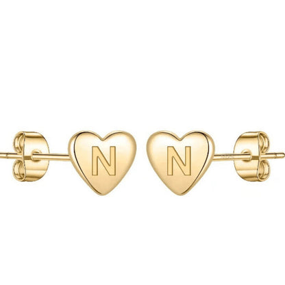 LOANYA Herz Ohrstecker mit Initiale Loanya N 