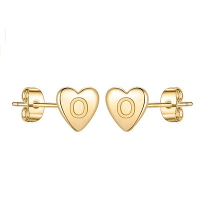 LOANYA Herz Ohrstecker mit Initiale Loanya O 