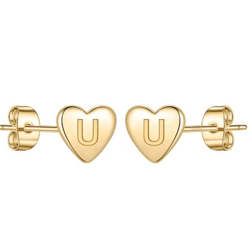 LOANYA Herz Ohrstecker mit Initiale Loanya U 