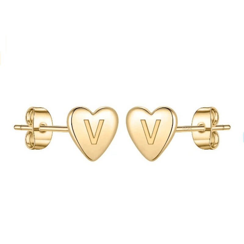 LOANYA Herz Ohrstecker mit Initiale Loanya V 