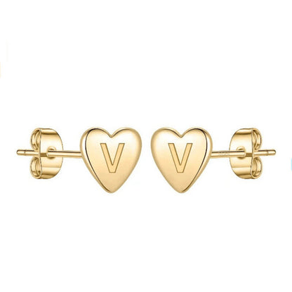LOANYA Herz Ohrstecker mit Initiale Loanya V 