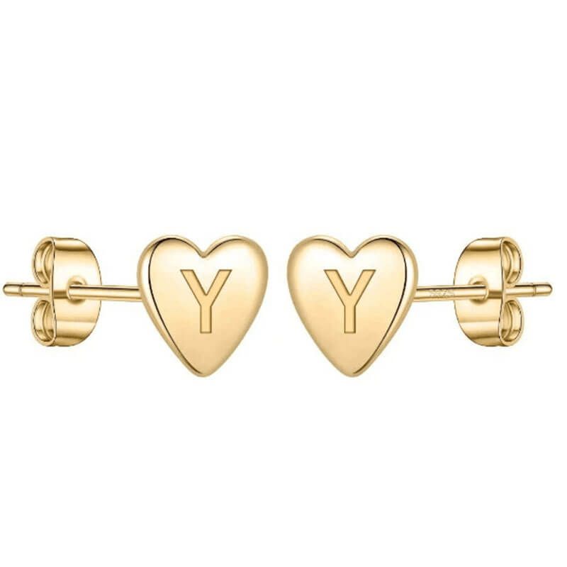 LOANYA Herz Ohrstecker mit Initiale Loanya Y 
