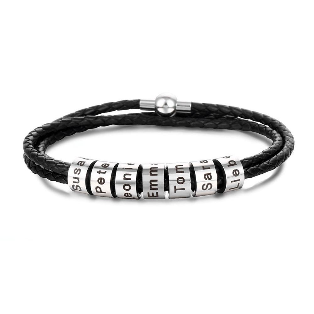 LOANYA Lederarmband für Herren mit personalisierten Beads Loanya 