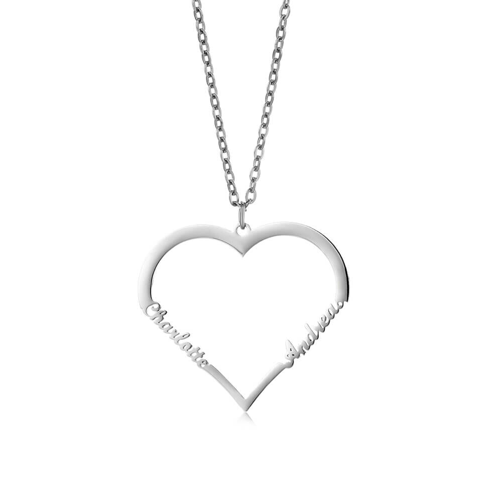 LOANYA personalisierte Herzkette Loanya Silber 40 cm 